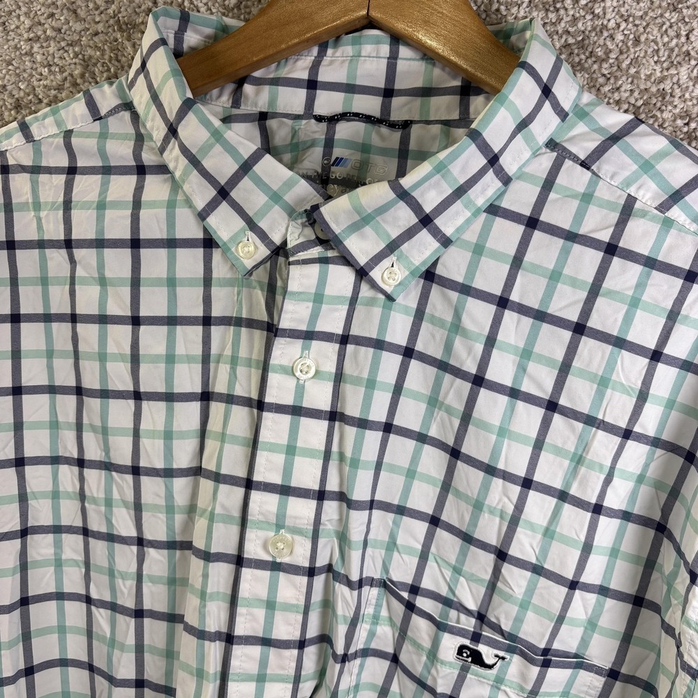 Vineyard Vines OTG Shirt Mens Big 2X Plaid Long Sleeve Button Down Preformance
